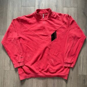 Y2K NIKE V-Line Red 1/4 Zip Sweater